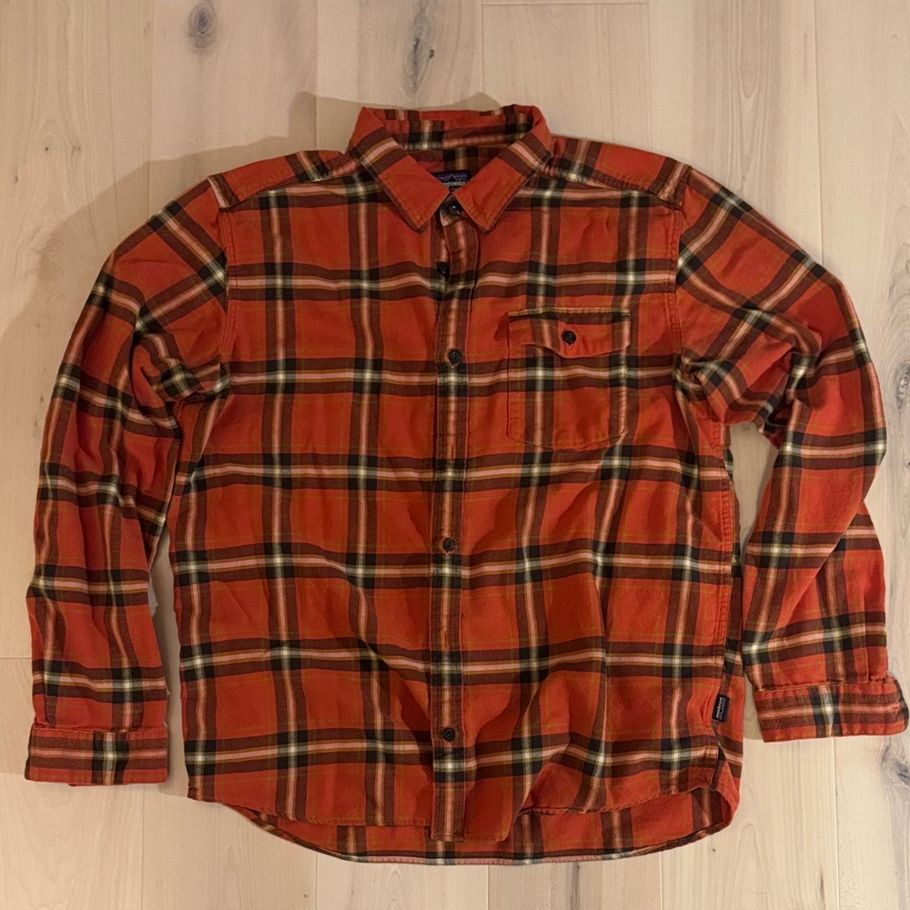 Men's Patagonia Fjord Lightweight Flannel Shirt - Size Large - Organic Cotton